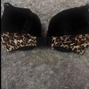 Victoria's Secret Black and Leopard Print Bra